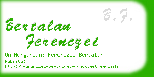bertalan ferenczei business card